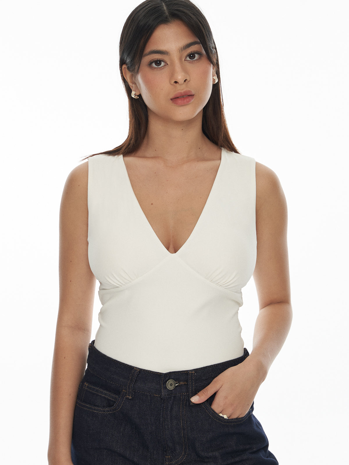SupraSoft™ Basic Padded V-Neck Crop Top