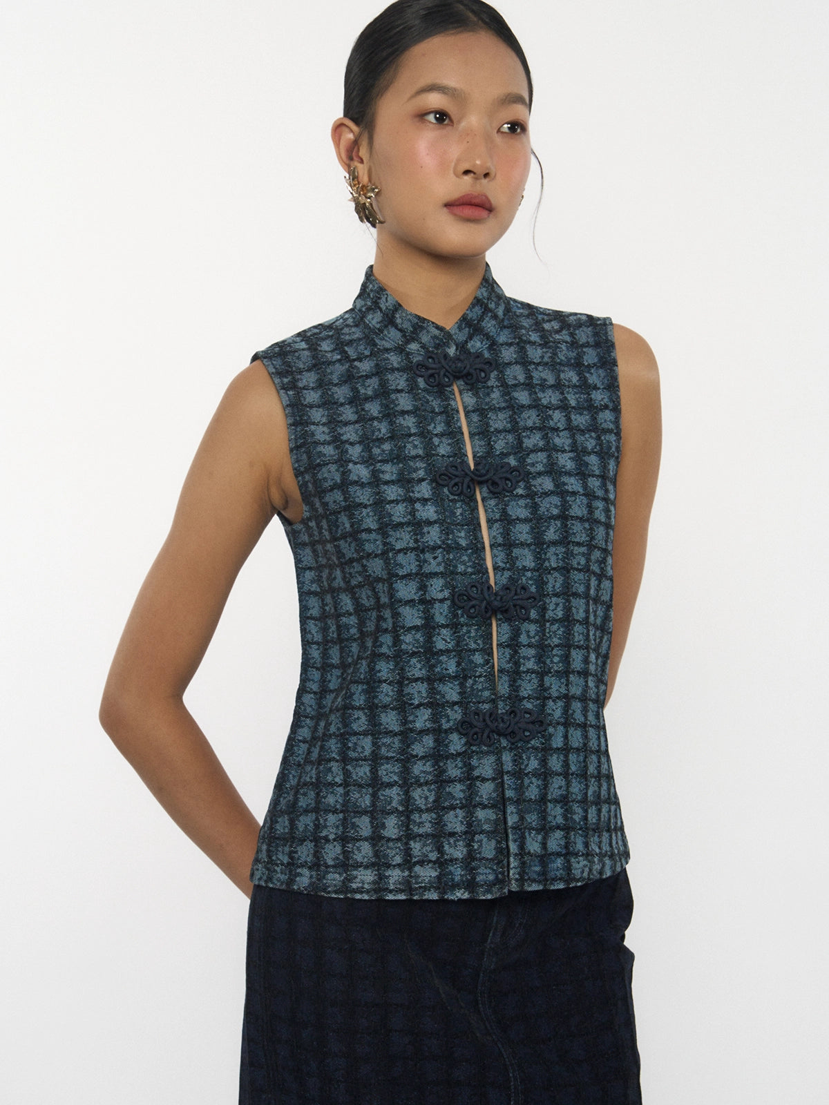 Chinese Knot Denim Top