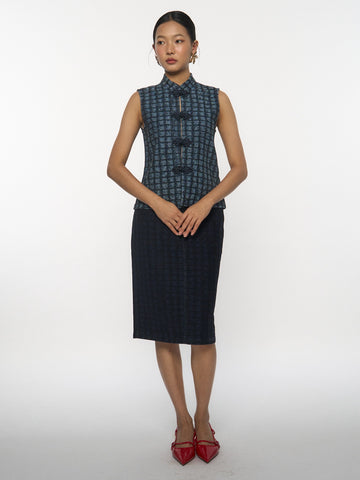 Chinese Knot Denim Top