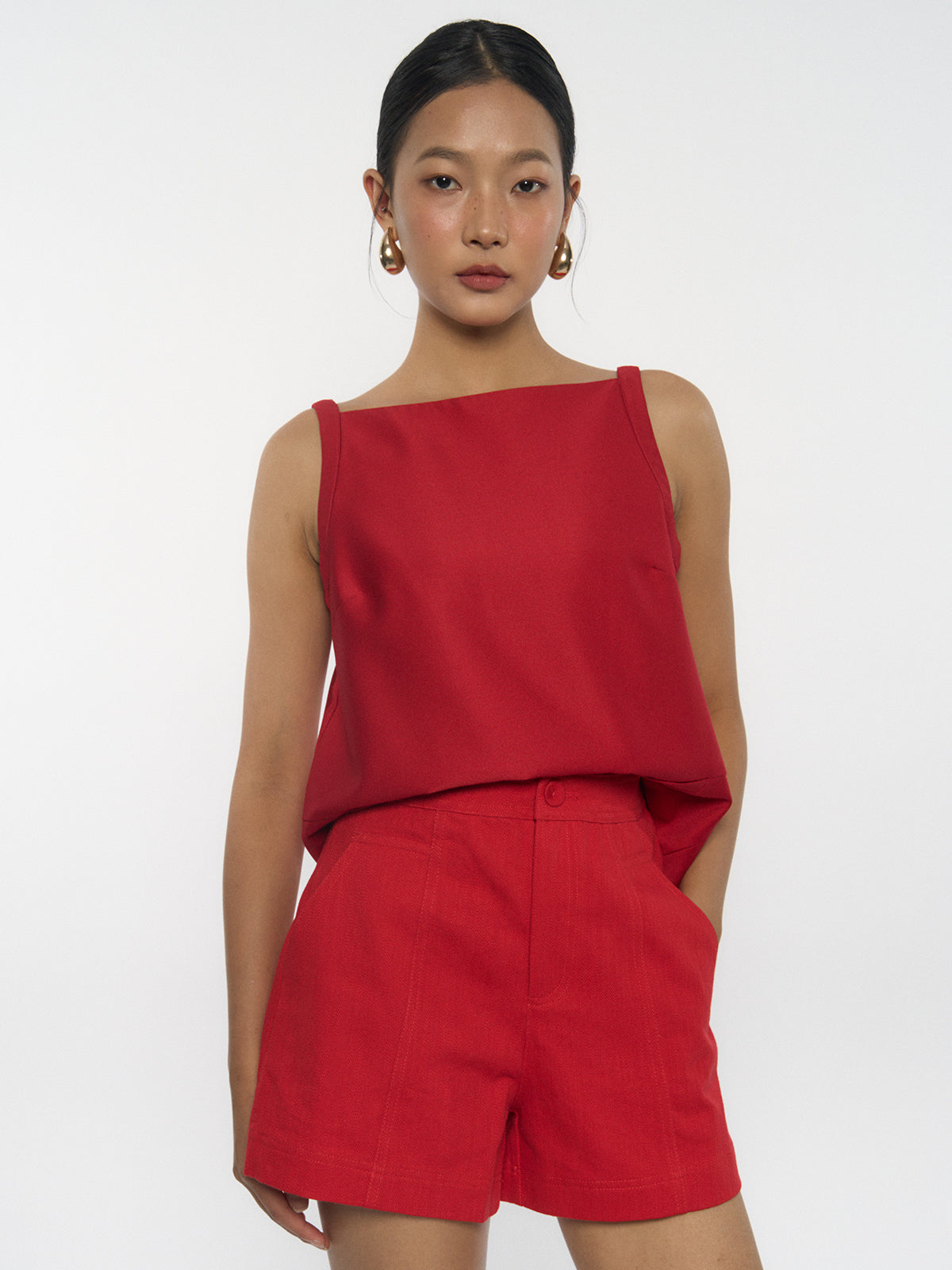 Structured Square-Neck Top