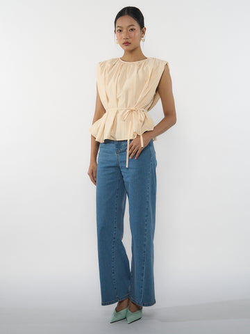 Gathered Sleeveless Blouse