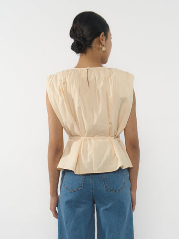 Gathered Sleeveless Blouse