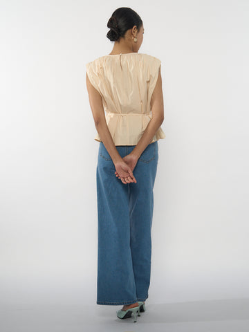 Gathered Sleeveless Blouse