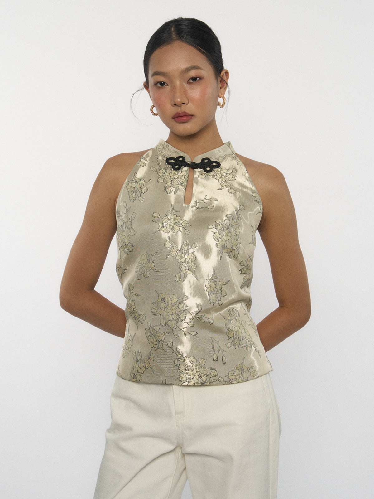 Brocade Halter Neck Top