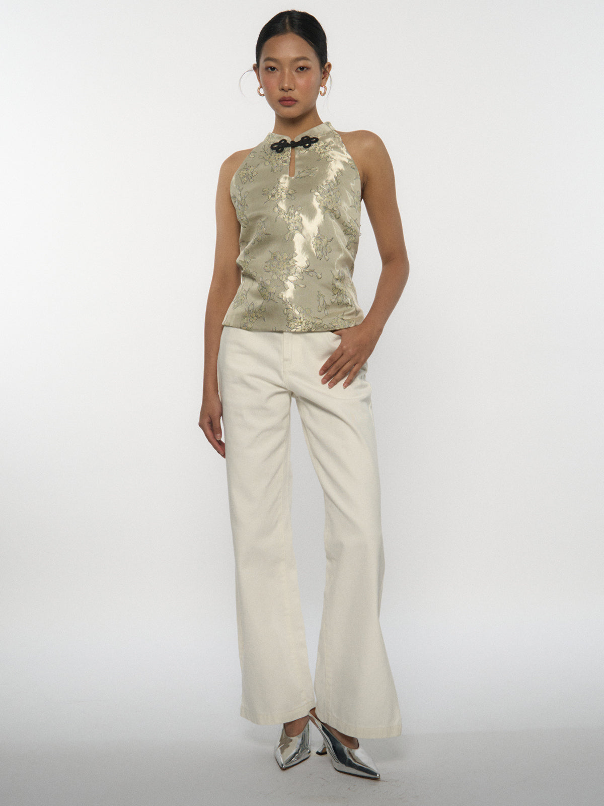 Brocade Halter Neck Top