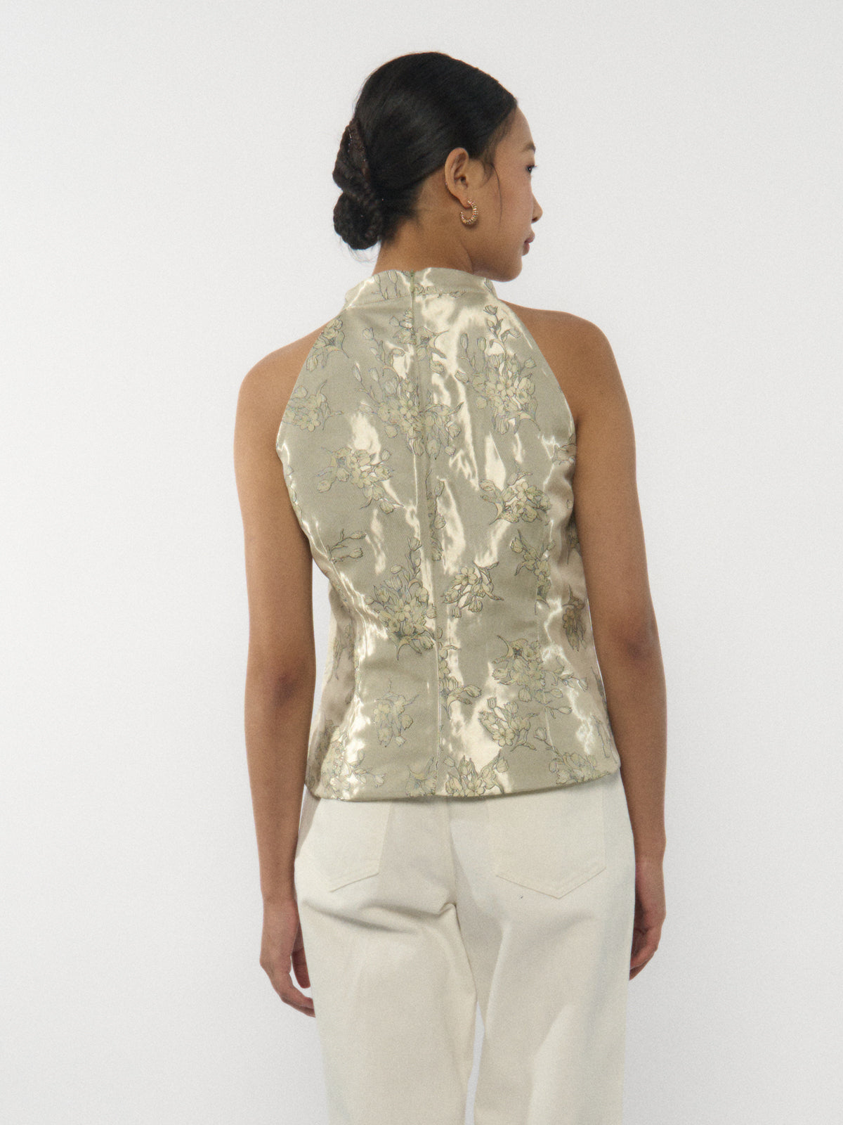 Brocade Halter Neck Top