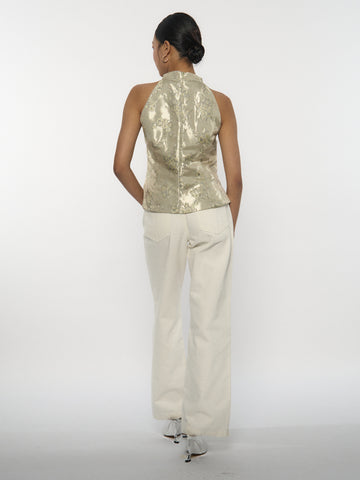 Brocade Halter Neck Top