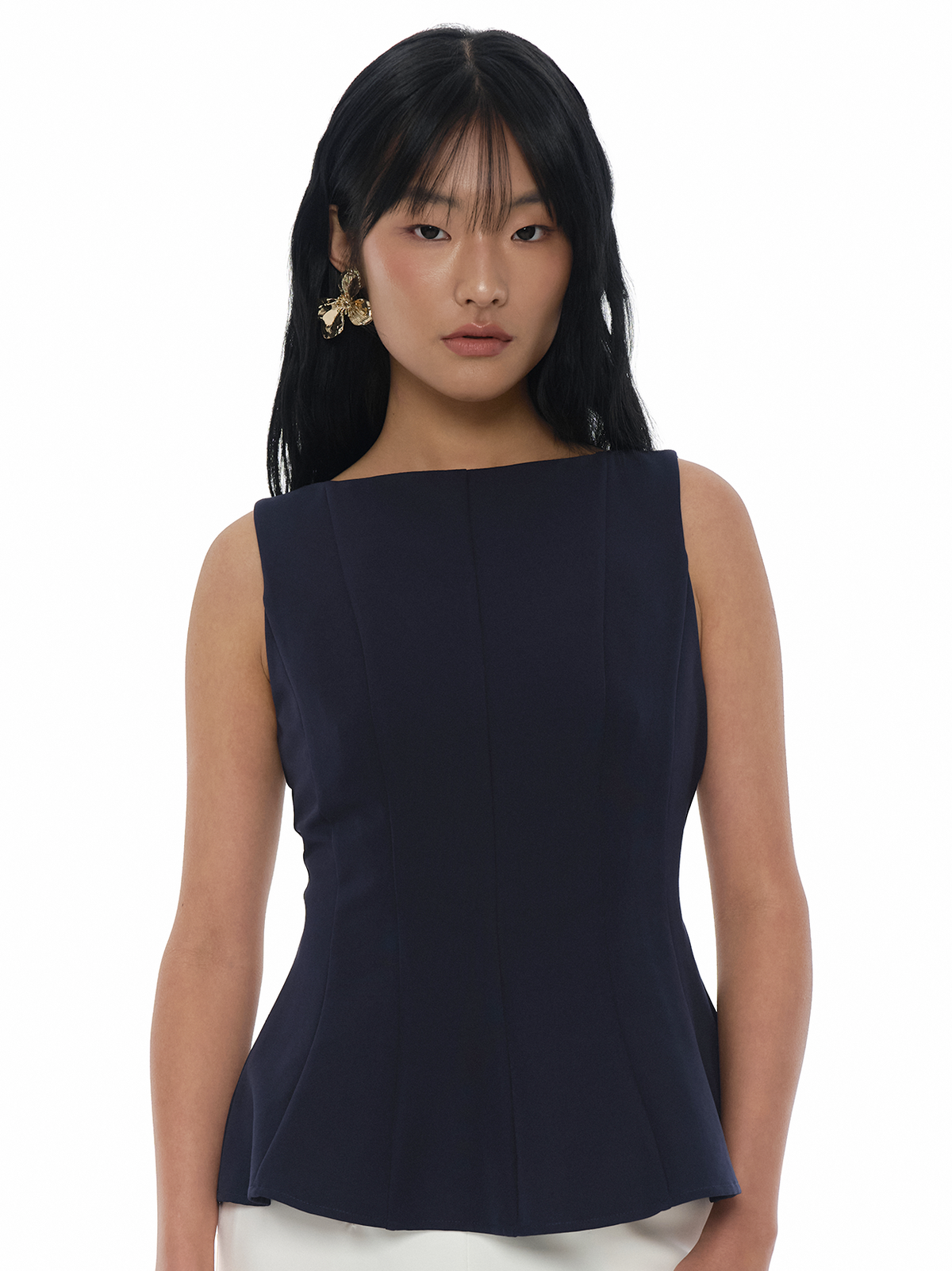 Boat Neck Peplum Top