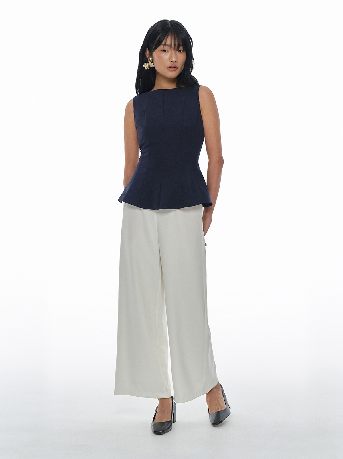 Boat Neck Peplum Top