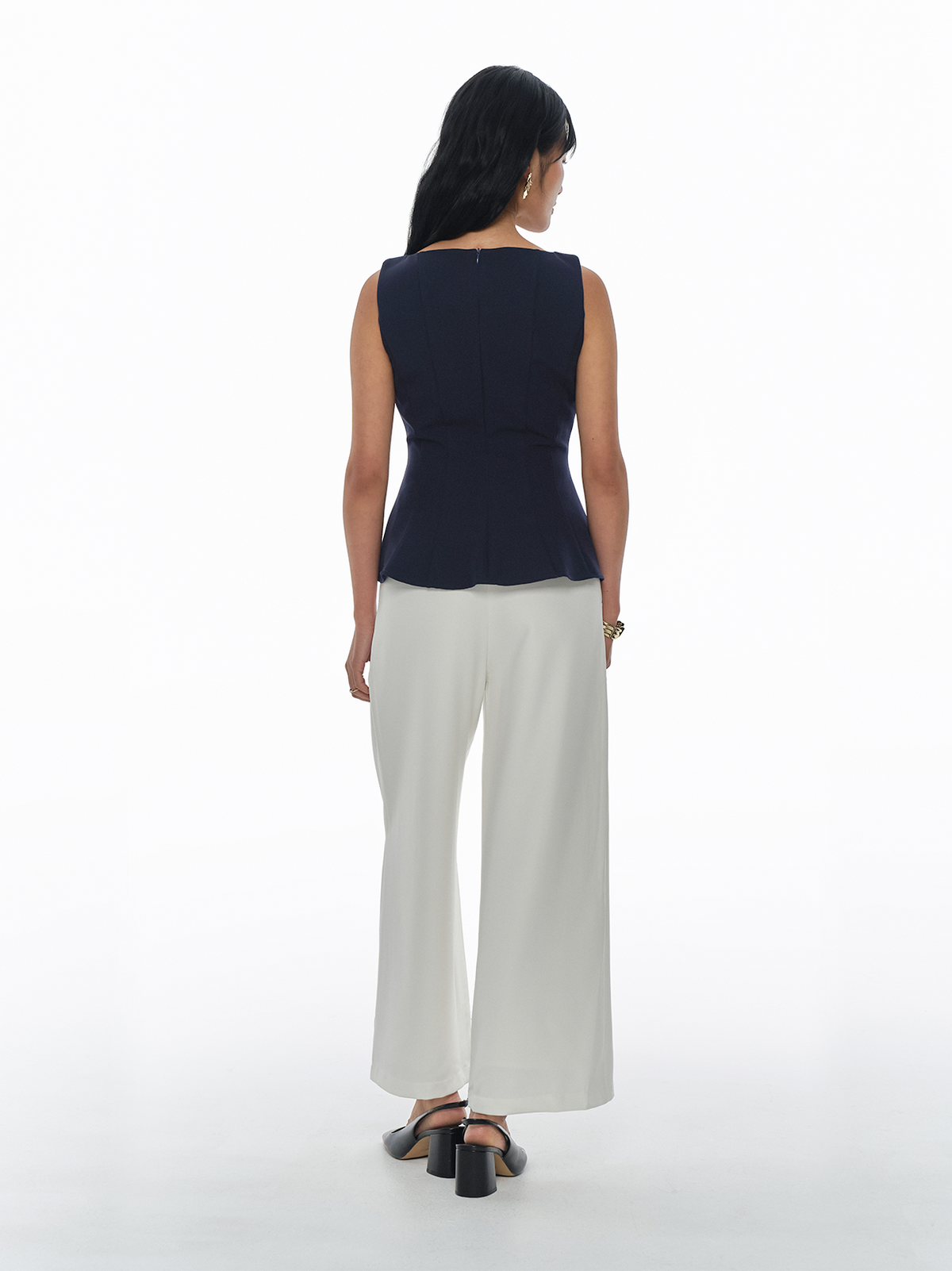 Boat Neck Peplum Top