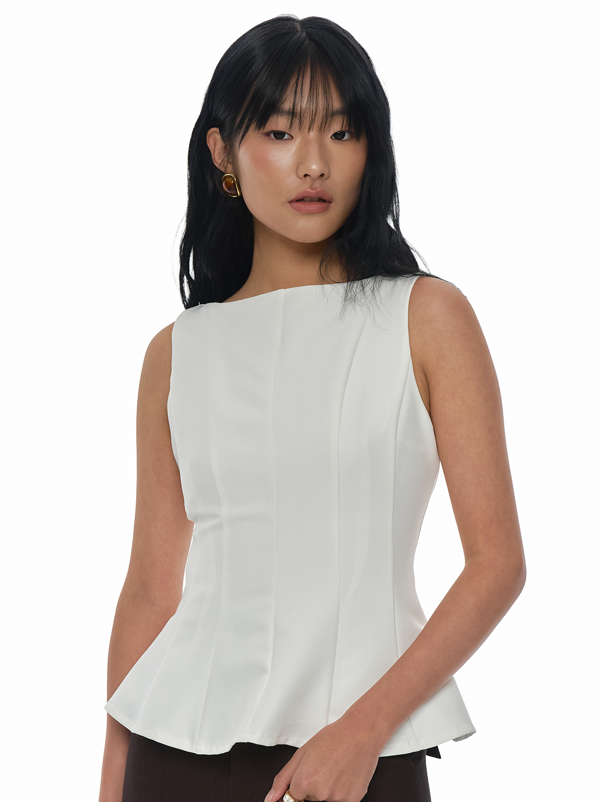Boat Neck Peplum Top