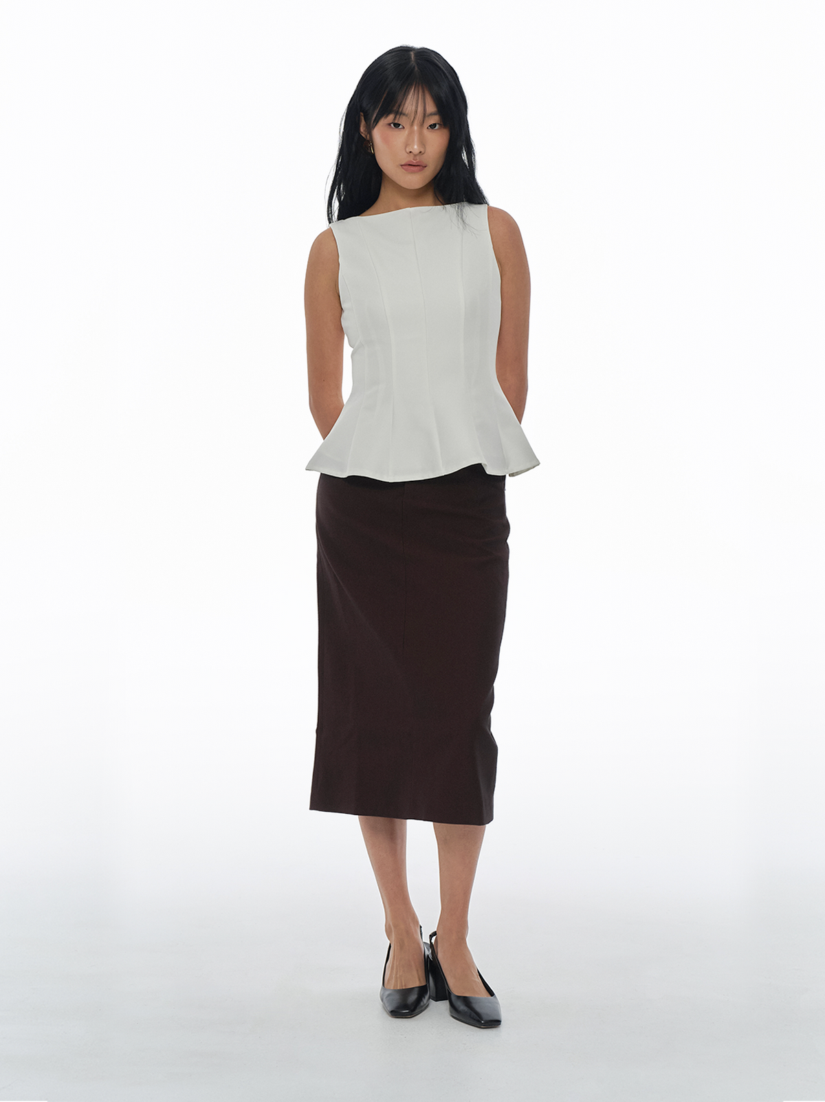 Boat Neck Peplum Top