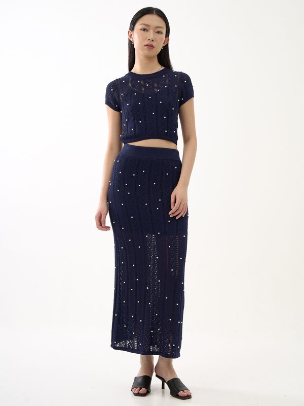 Knit Cropped Top With Inner