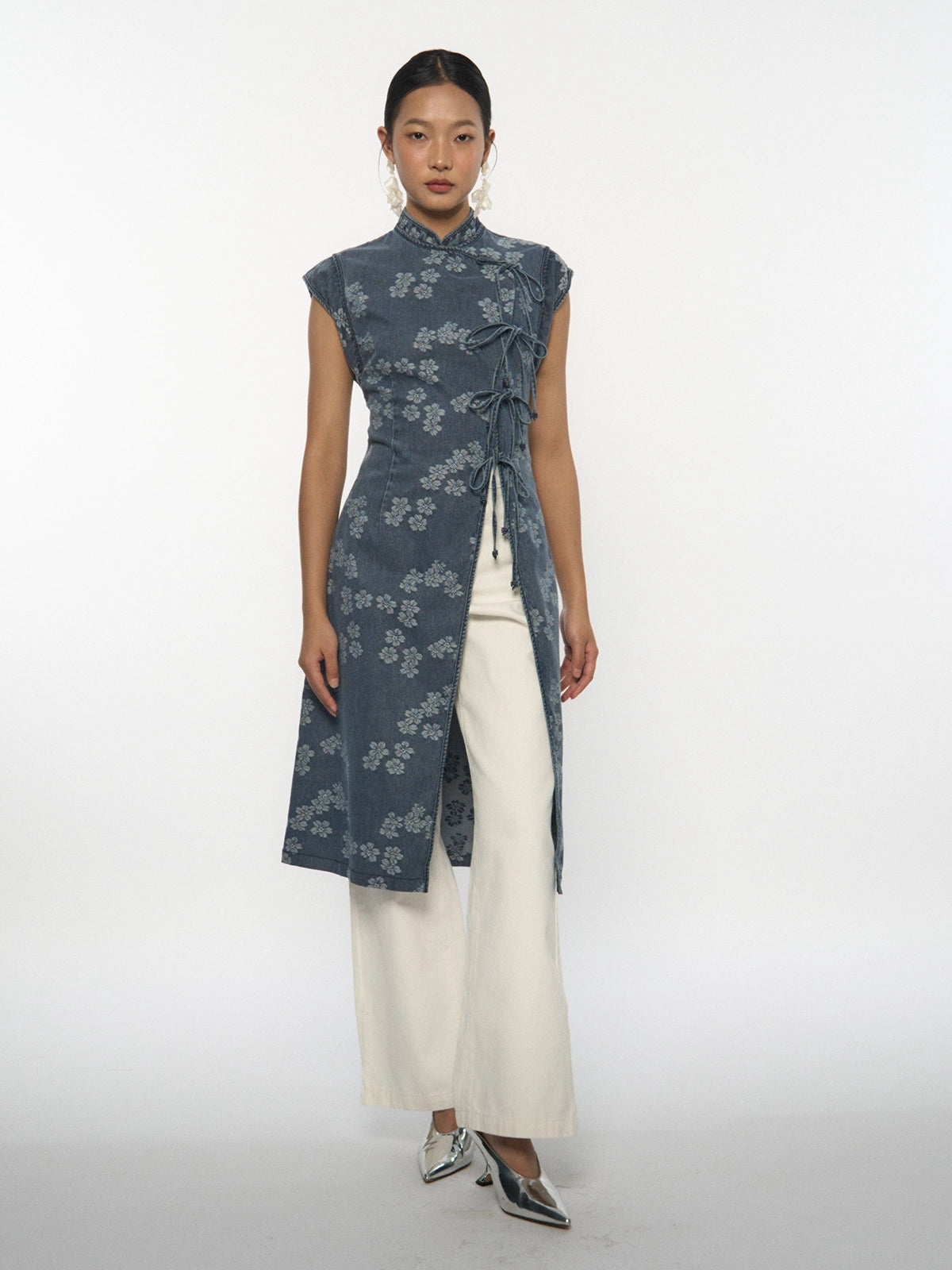 Denim Cheongsam Top