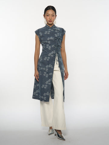 Denim Cheongsam Top