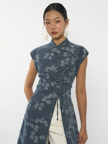 Denim Cheongsam Top