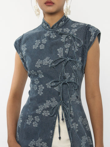 Denim Cheongsam Top