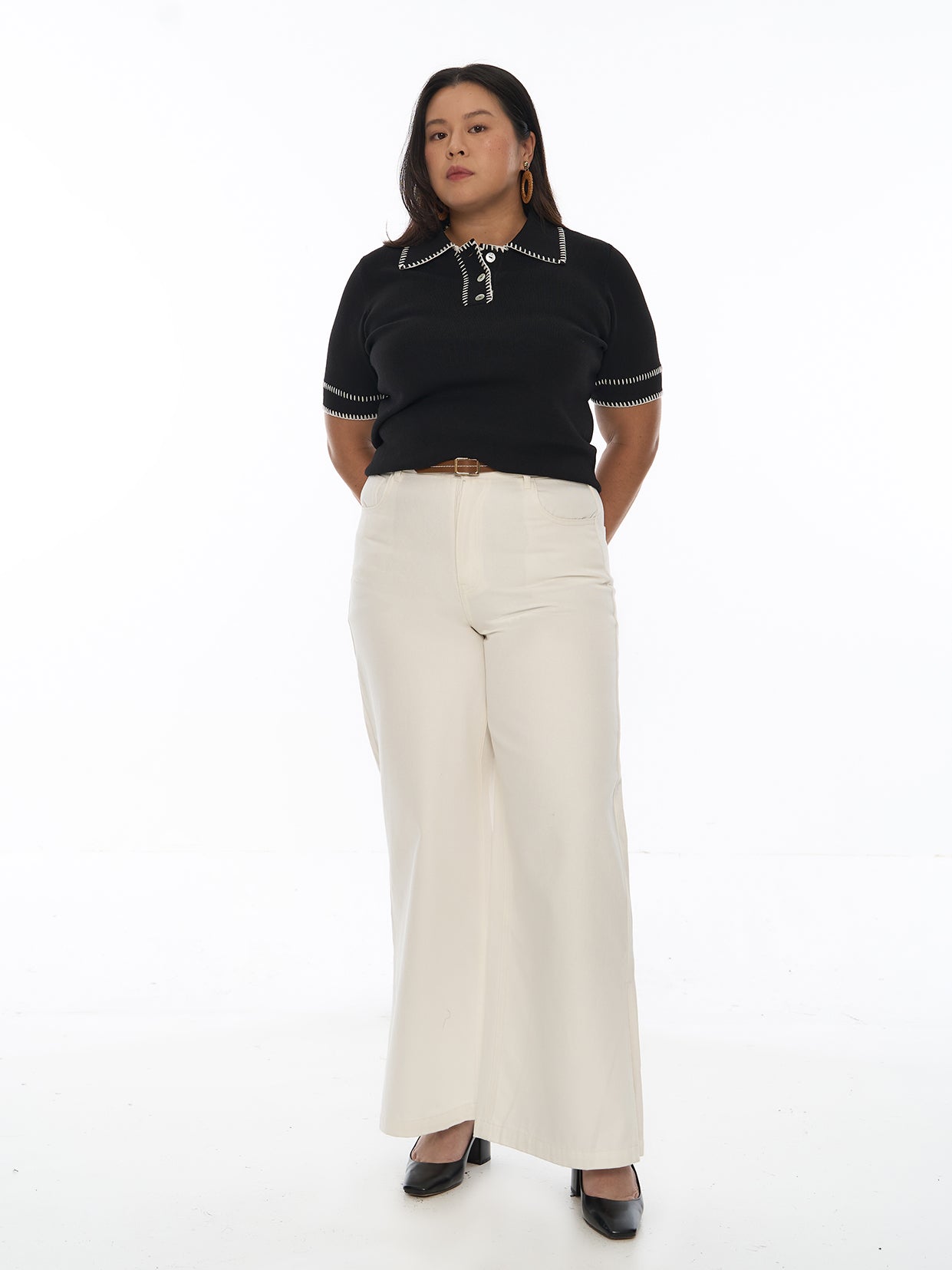 Knit Contrast Stitch Tee