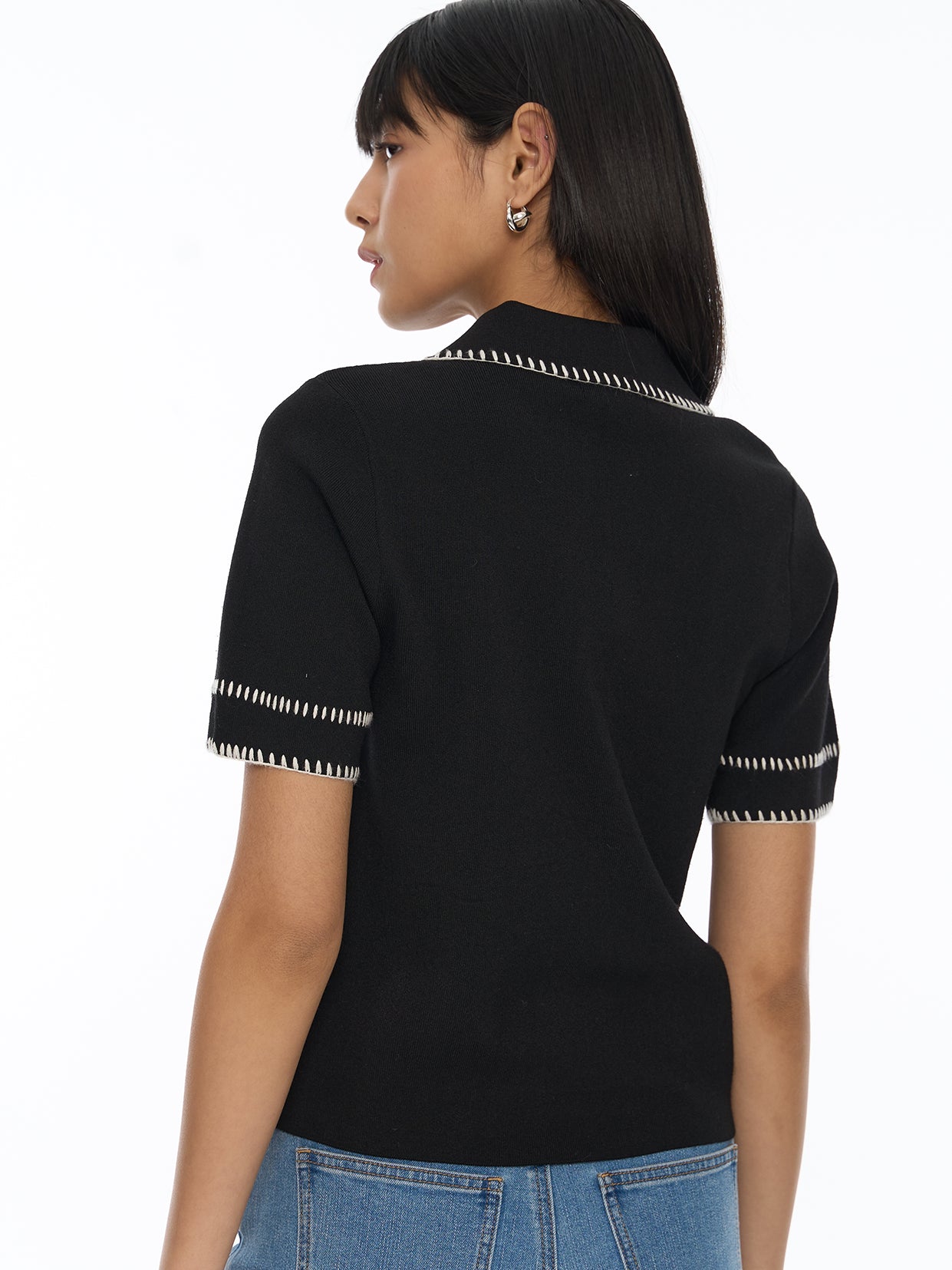 Knit Contrast Stitch Tee