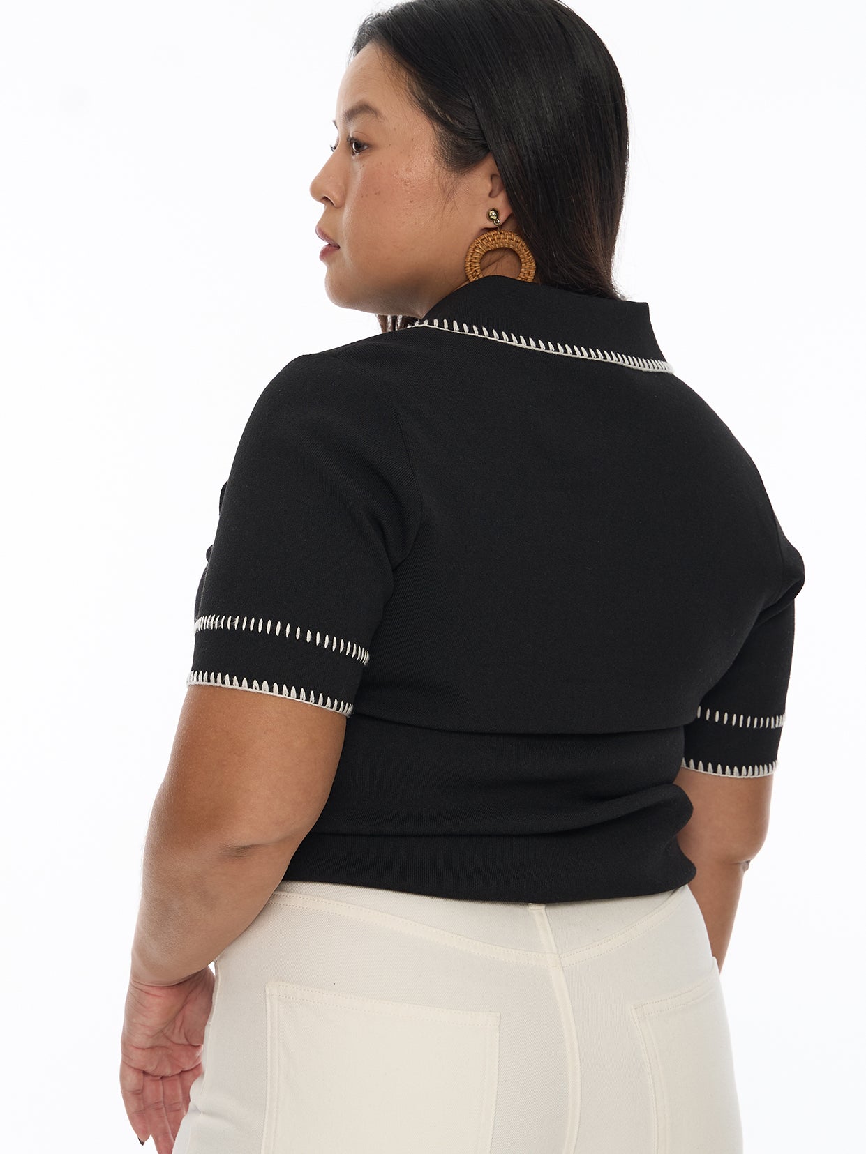 Knit Contrast Stitch Tee