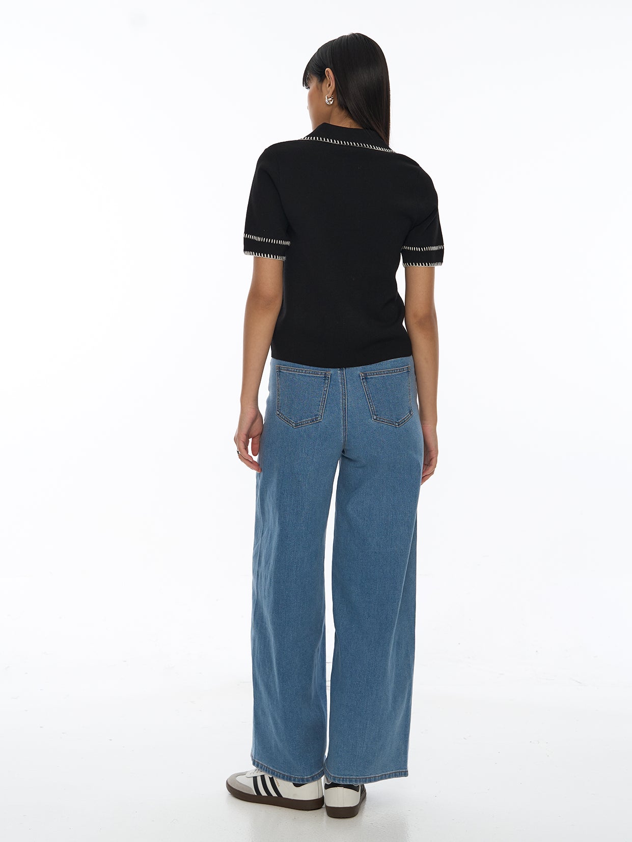 Knit Contrast Stitch Tee