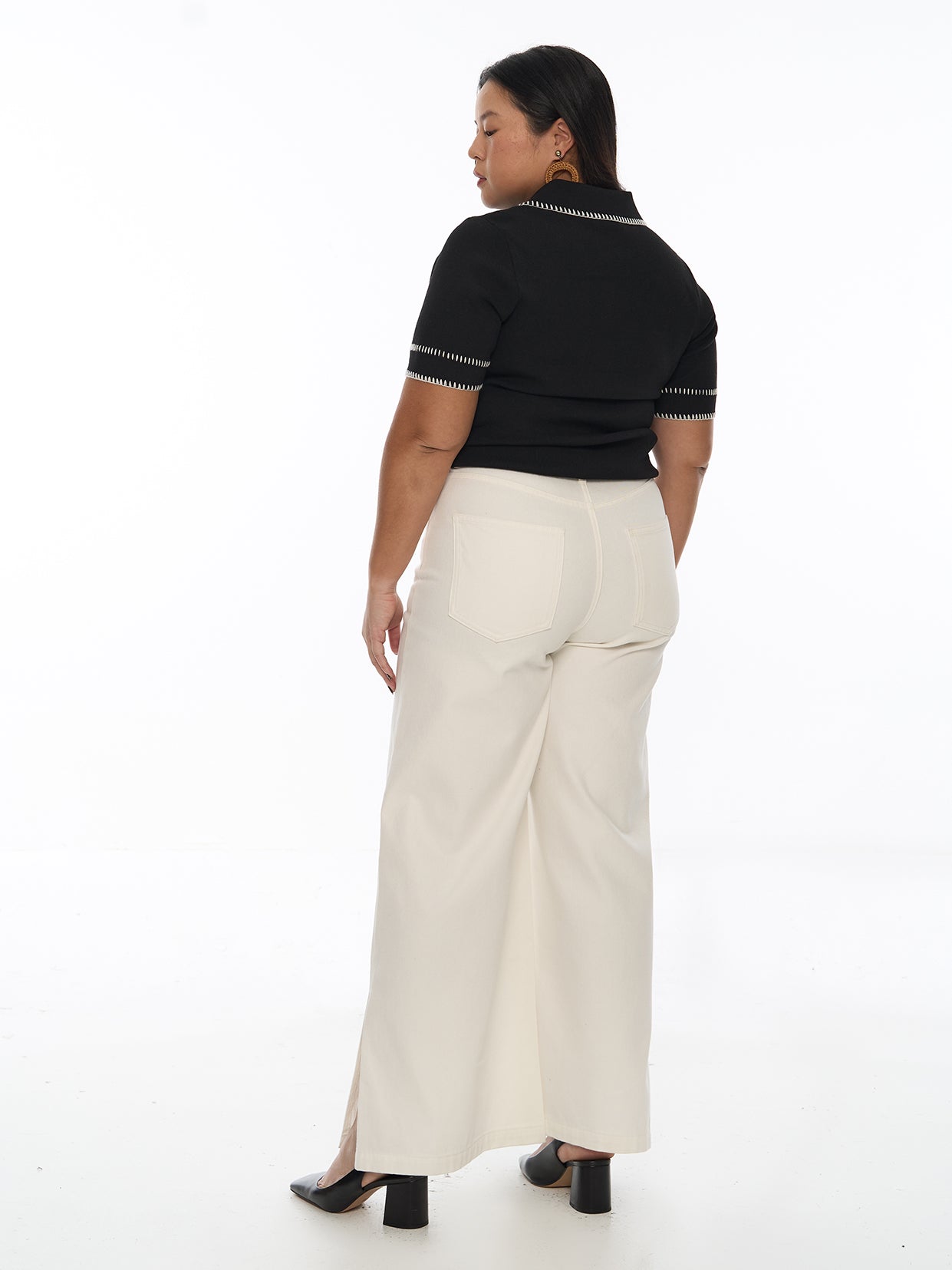 Knit Contrast Stitch Tee