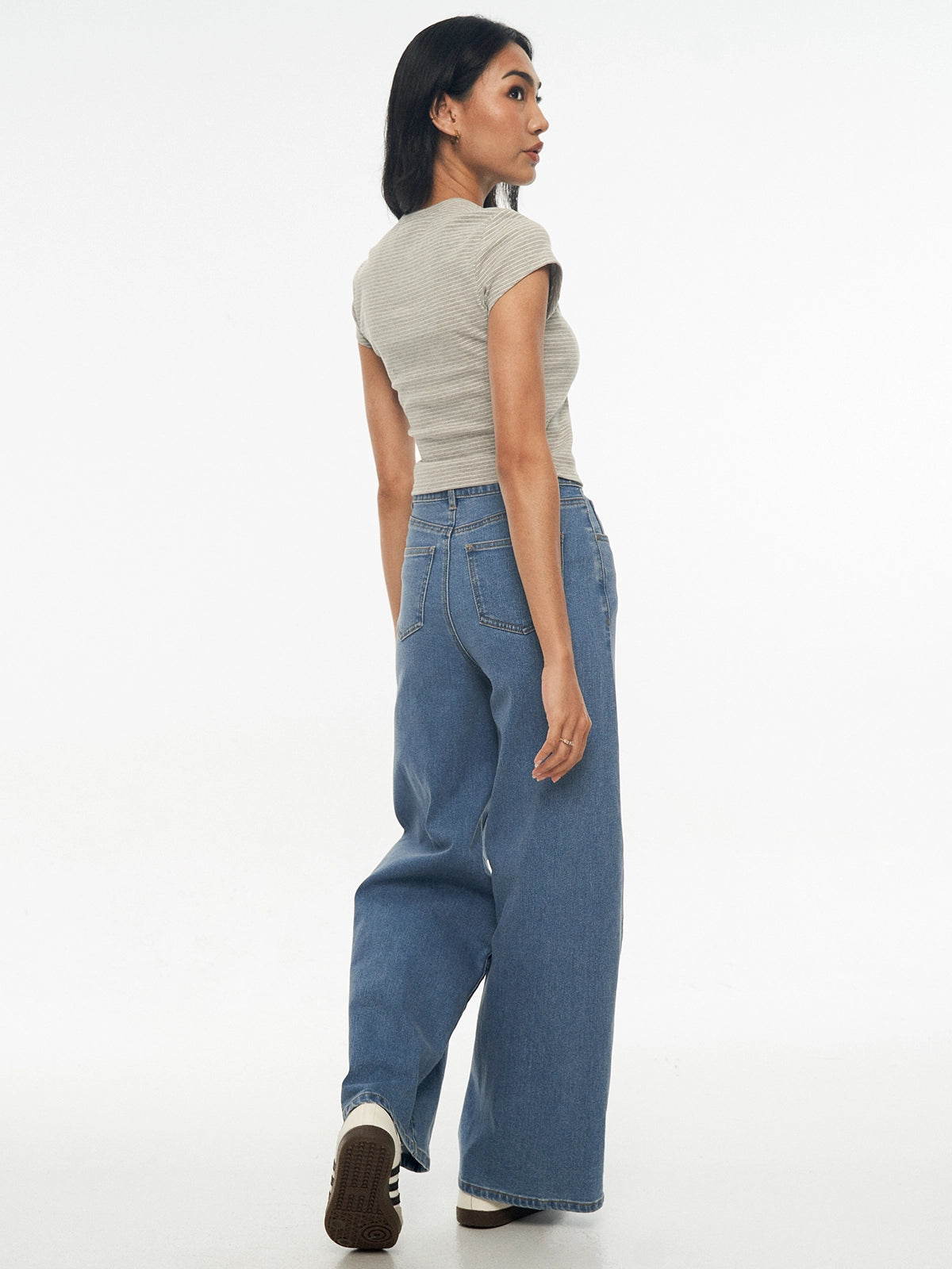 Ribbed Button-Front Knit Top