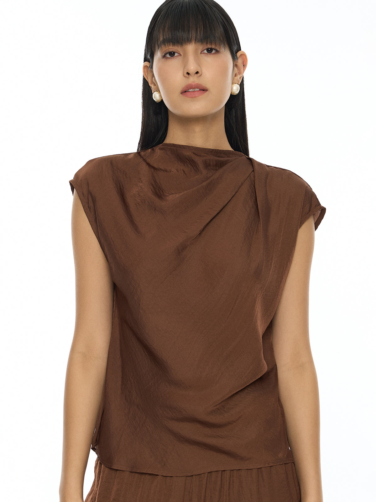 Sleeveless Draped Top