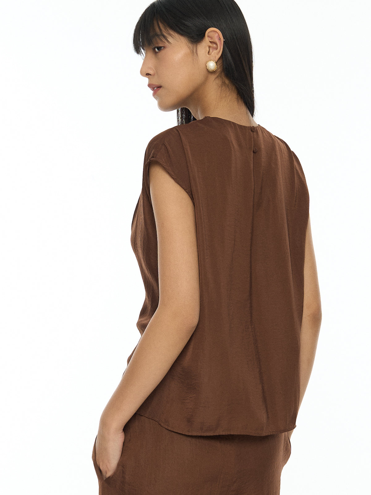 Sleeveless Draped Top