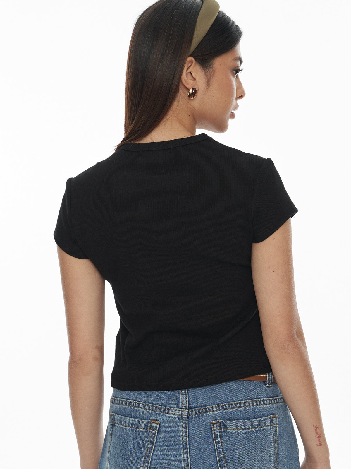 Ribbed Button-Front Knit Top