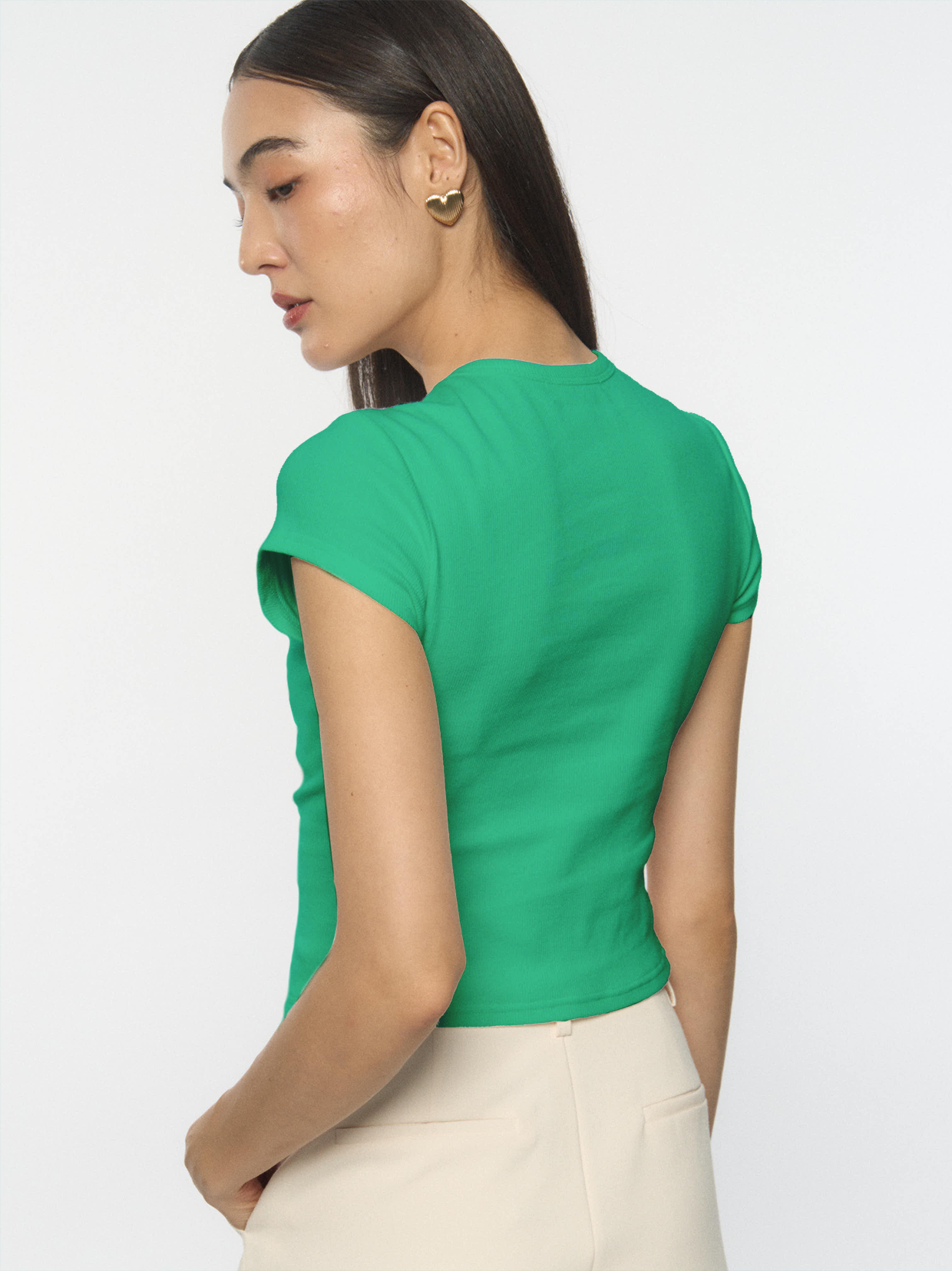 Ribbed Button-Front Knit Top