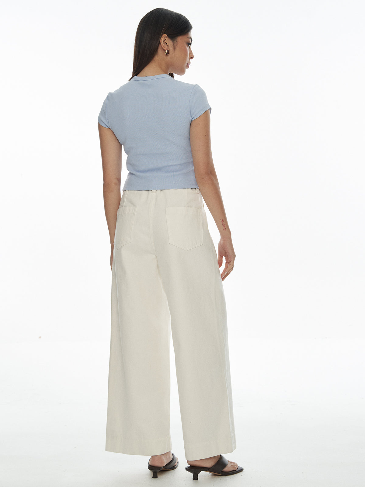 Ribbed Button-Front Knit Top