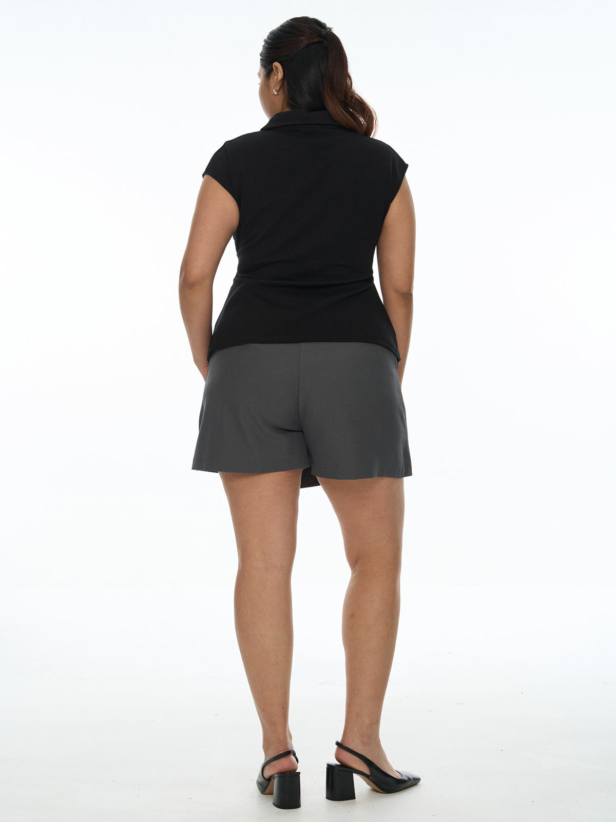 Ruched Front Cap Sleeve Top