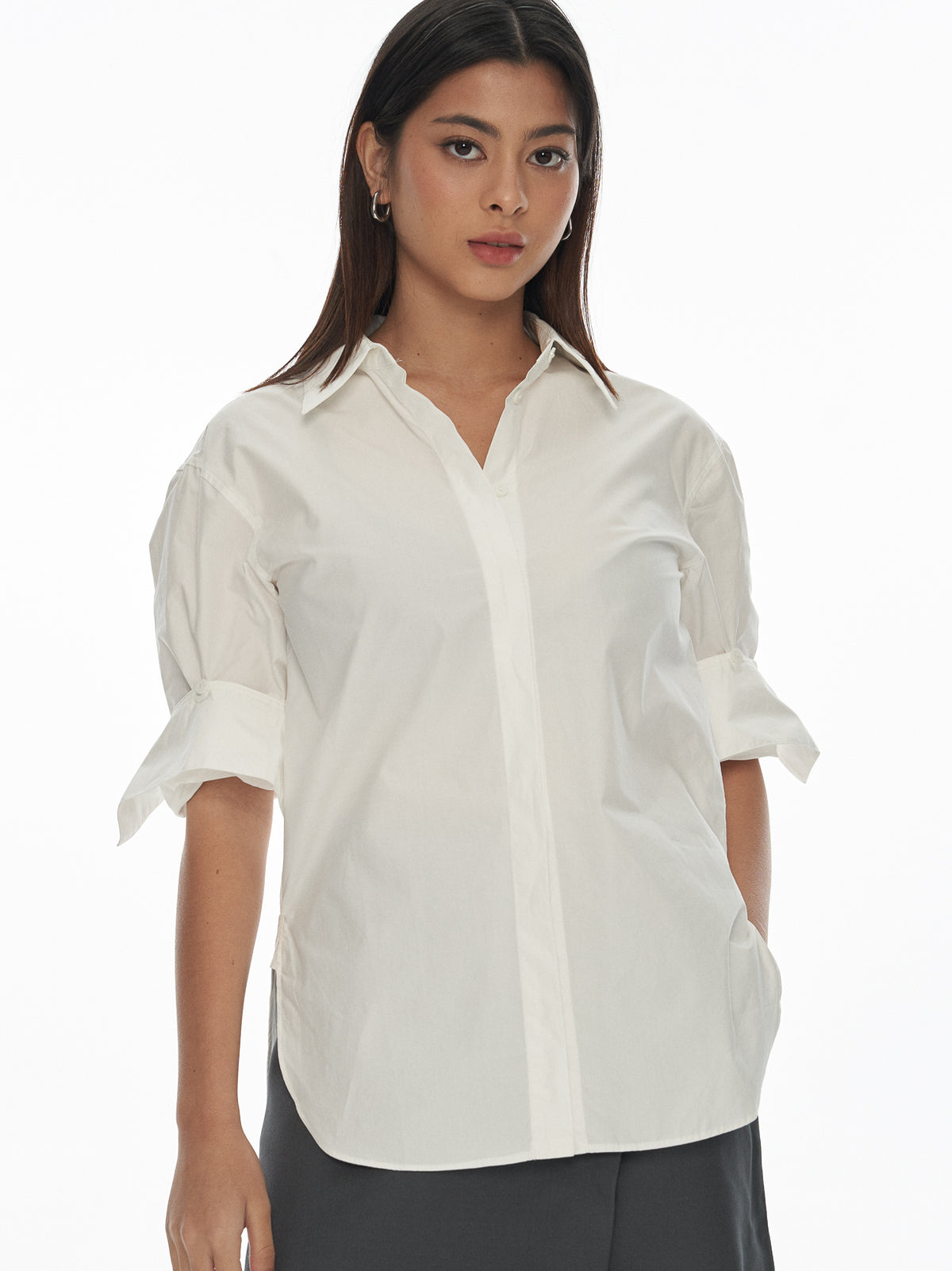 Multi-Way Sleeve Cotton Shirt