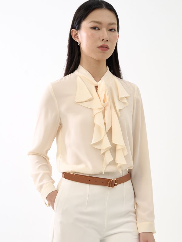 Ruffle Bow Tie Top