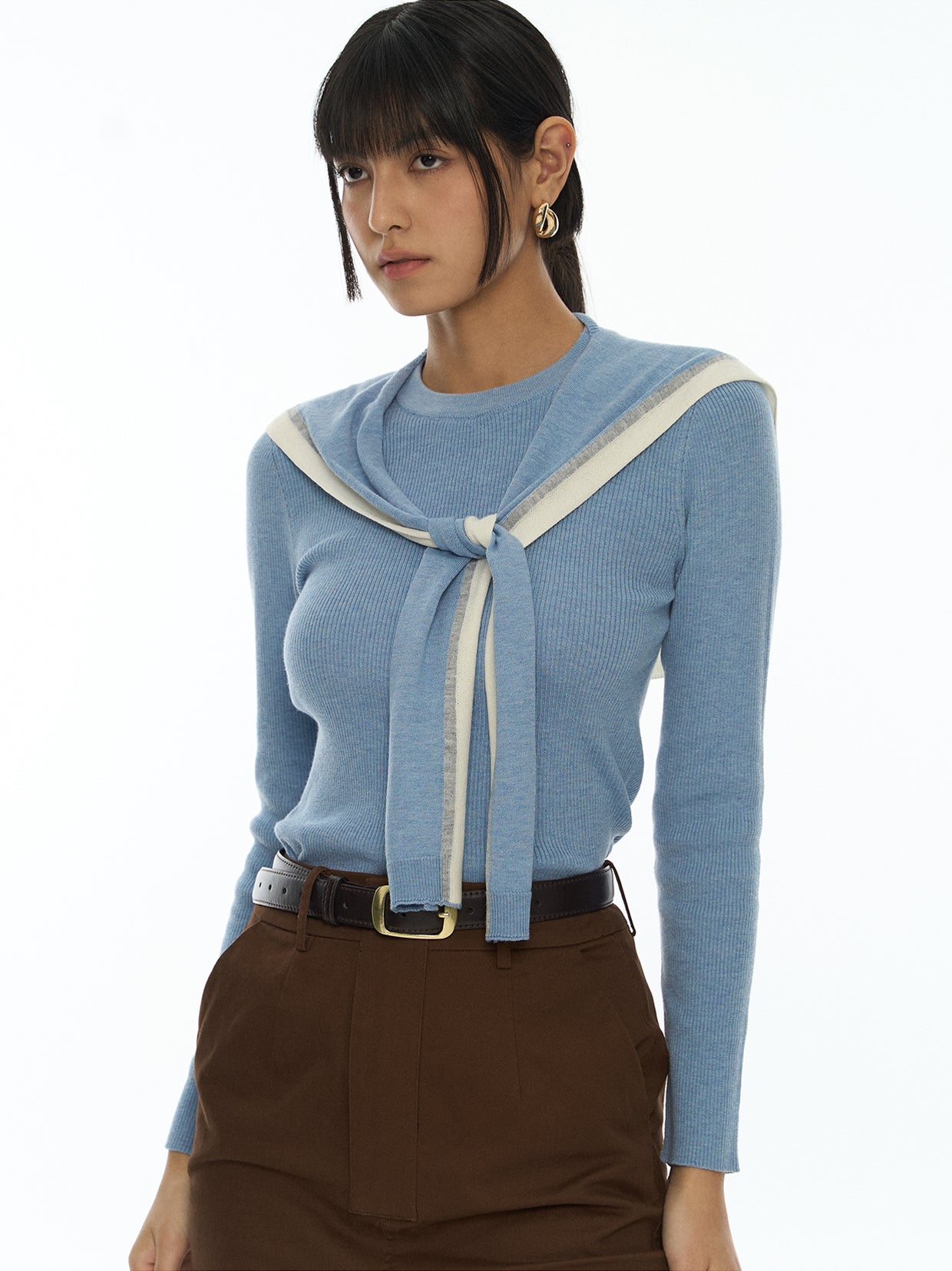 Sailor Collar Knit Top