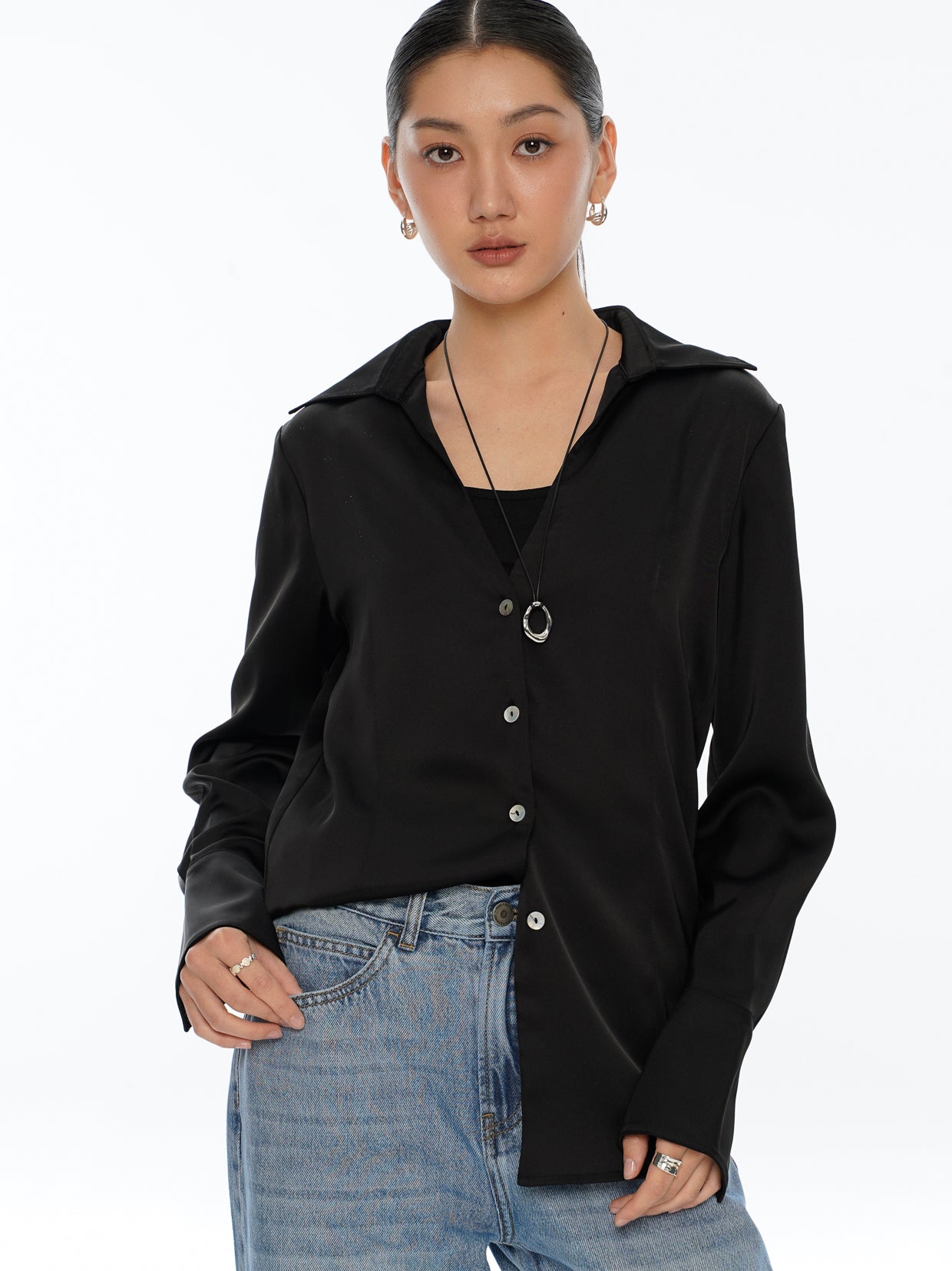 Satin Button Shirt