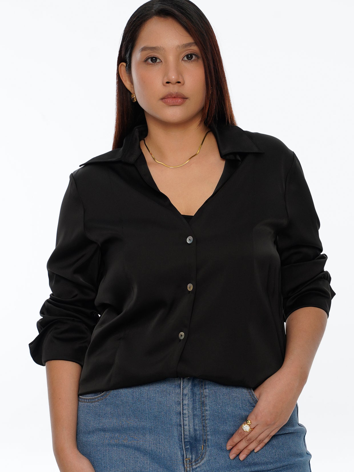 Satin Button Shirt