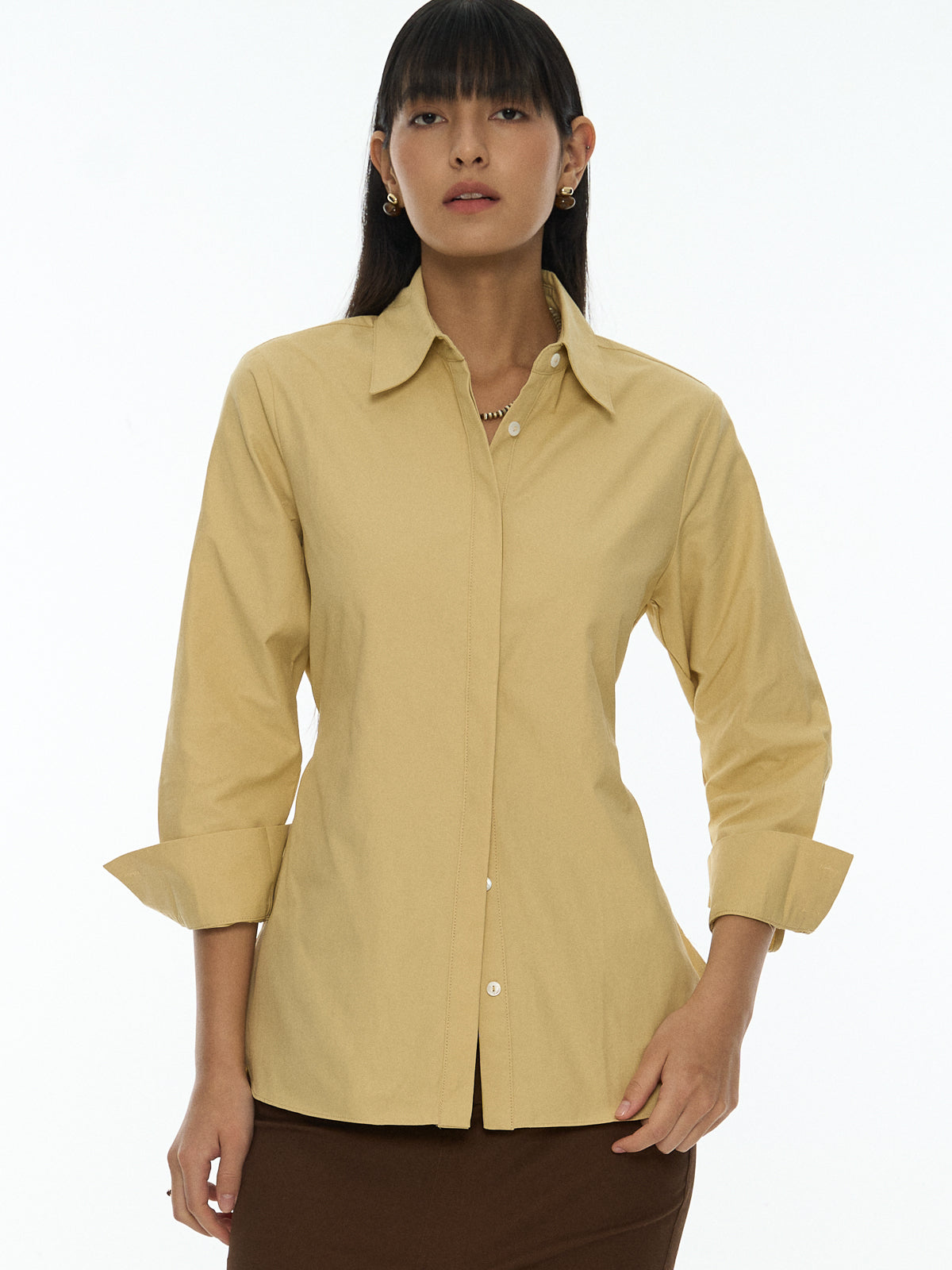 Cinch Waist Button Shirt