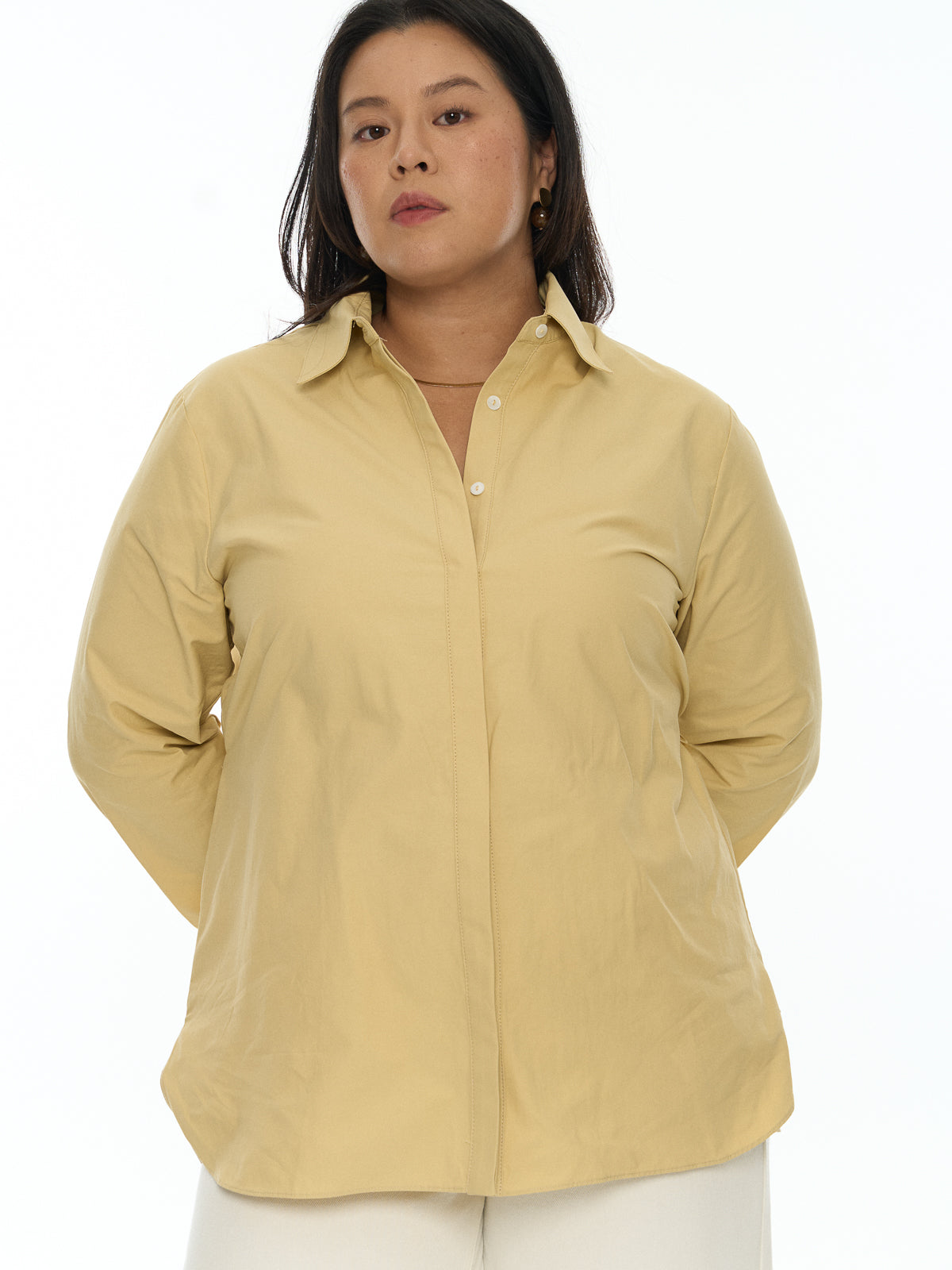 Cinch Waist Button Shirt