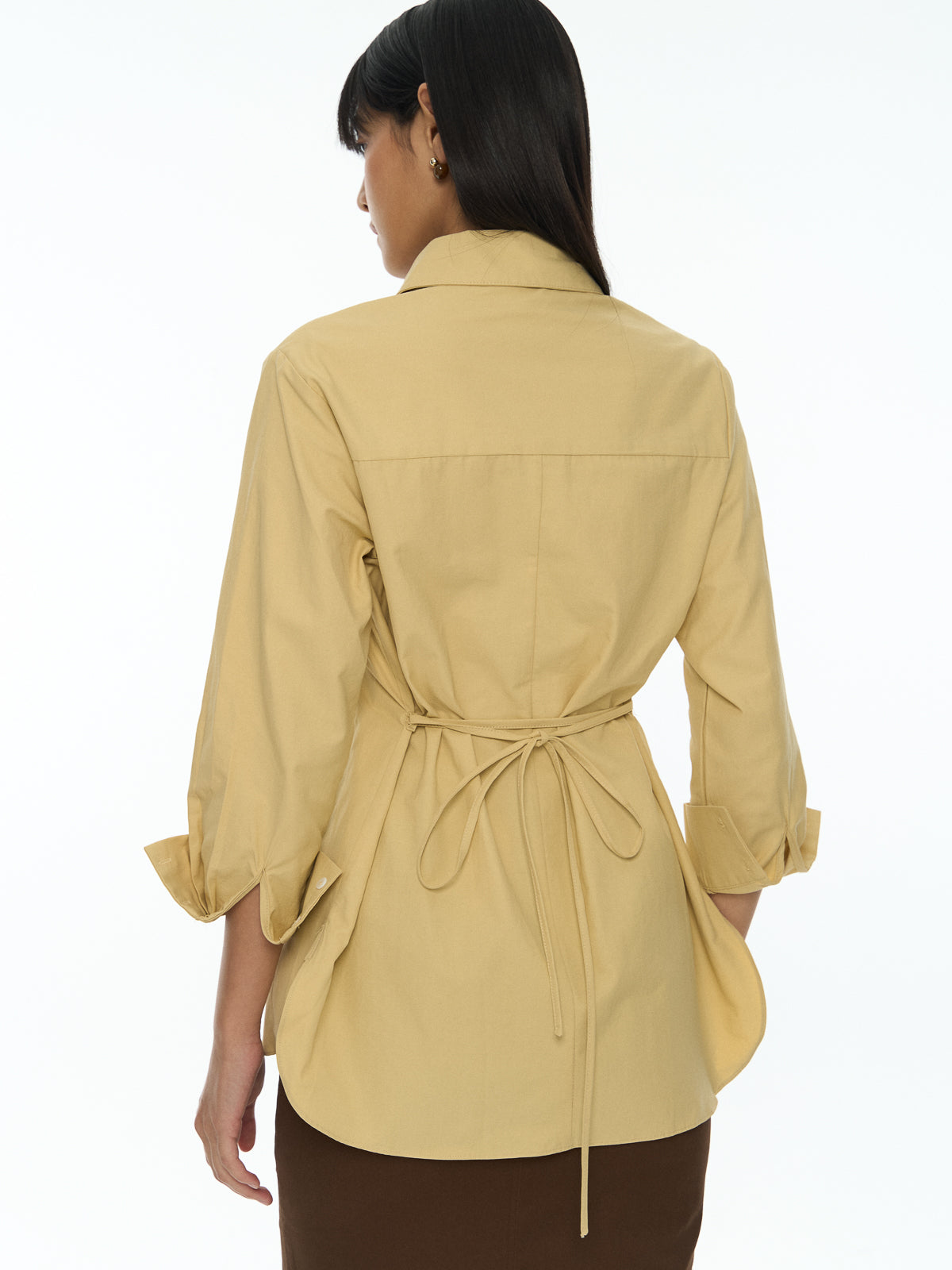 Cinch Waist Button Shirt