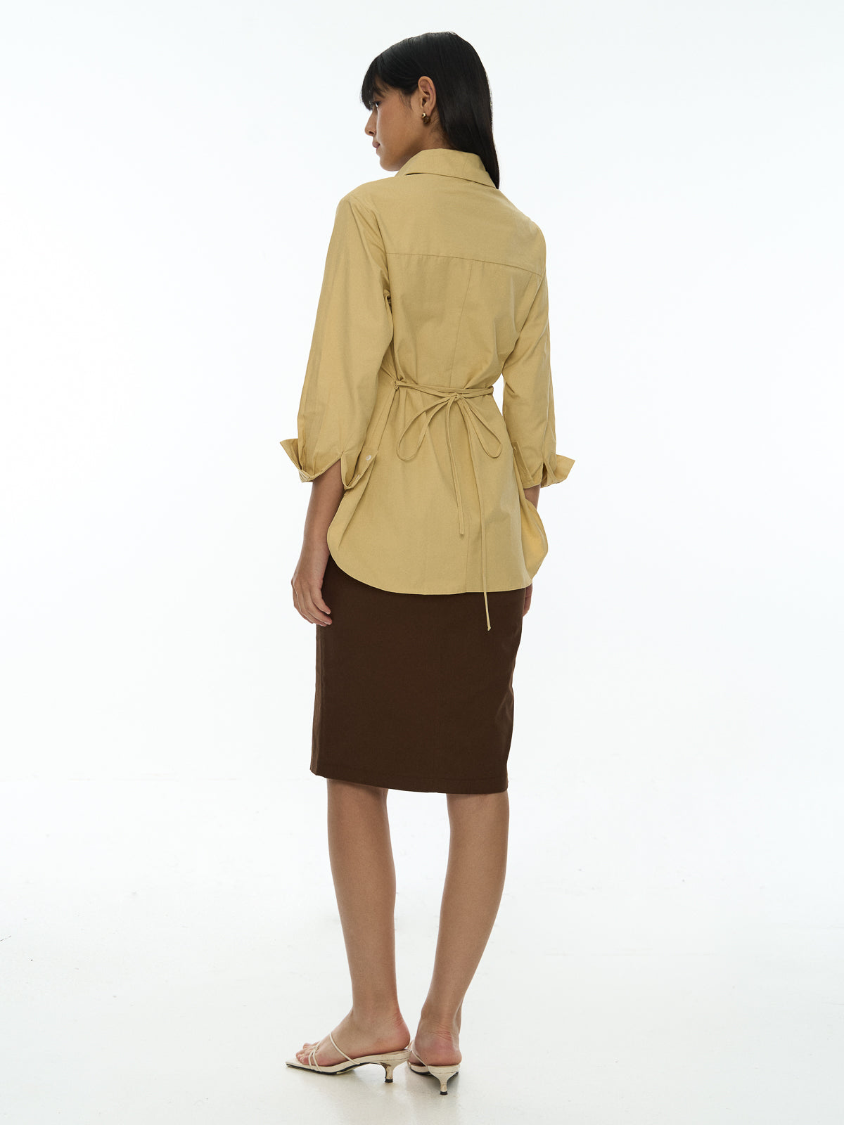 Cinch Waist Button Shirt