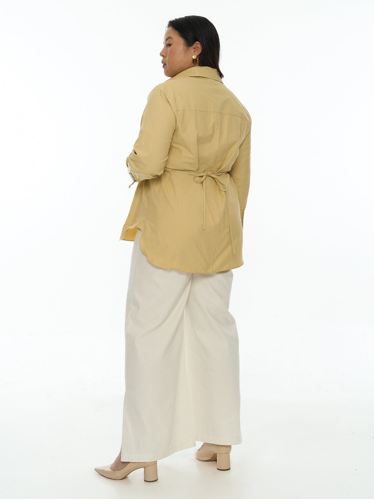 Cinch Waist Button Shirt