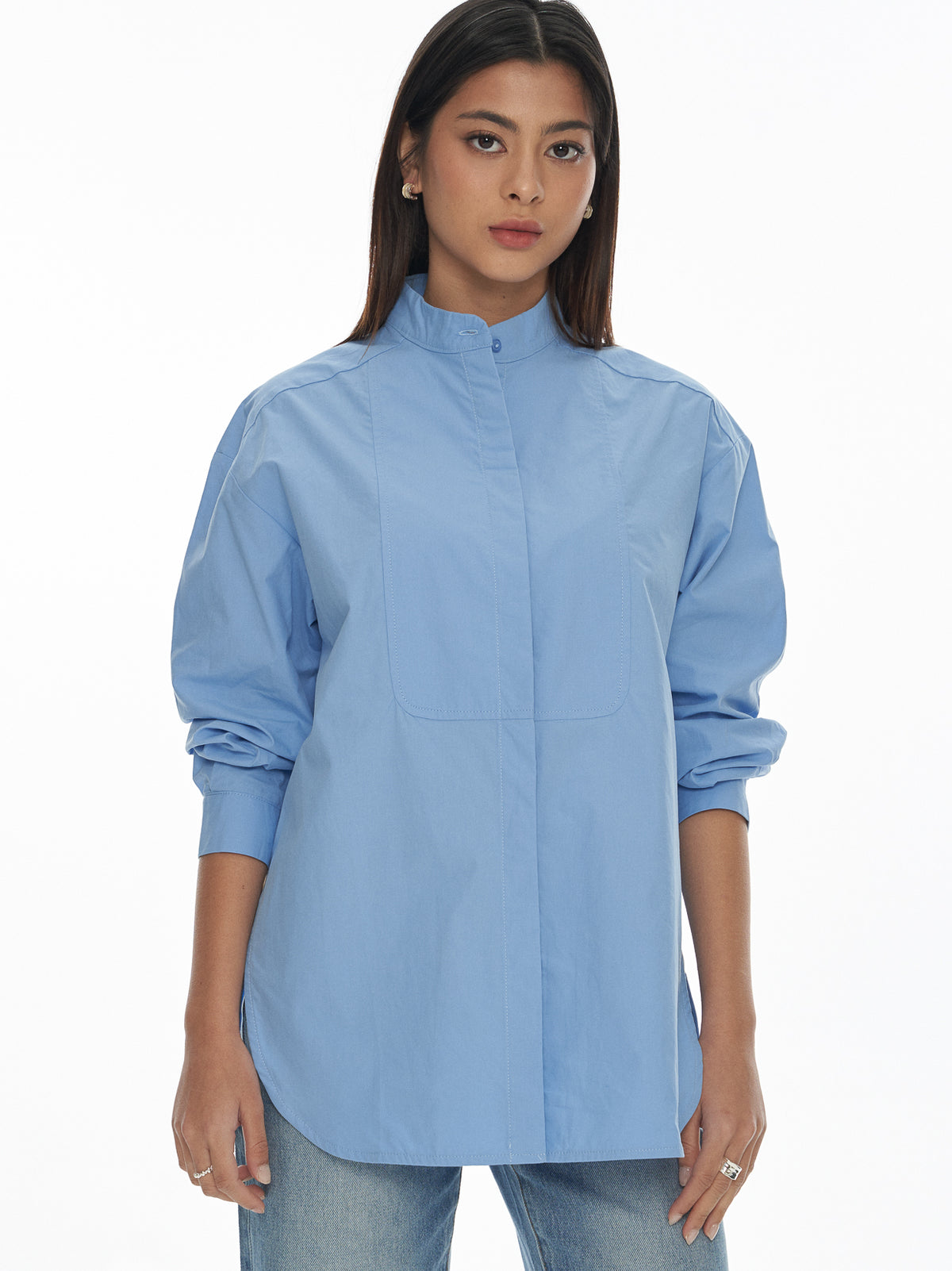 Gusset Detail Cotton Shirt