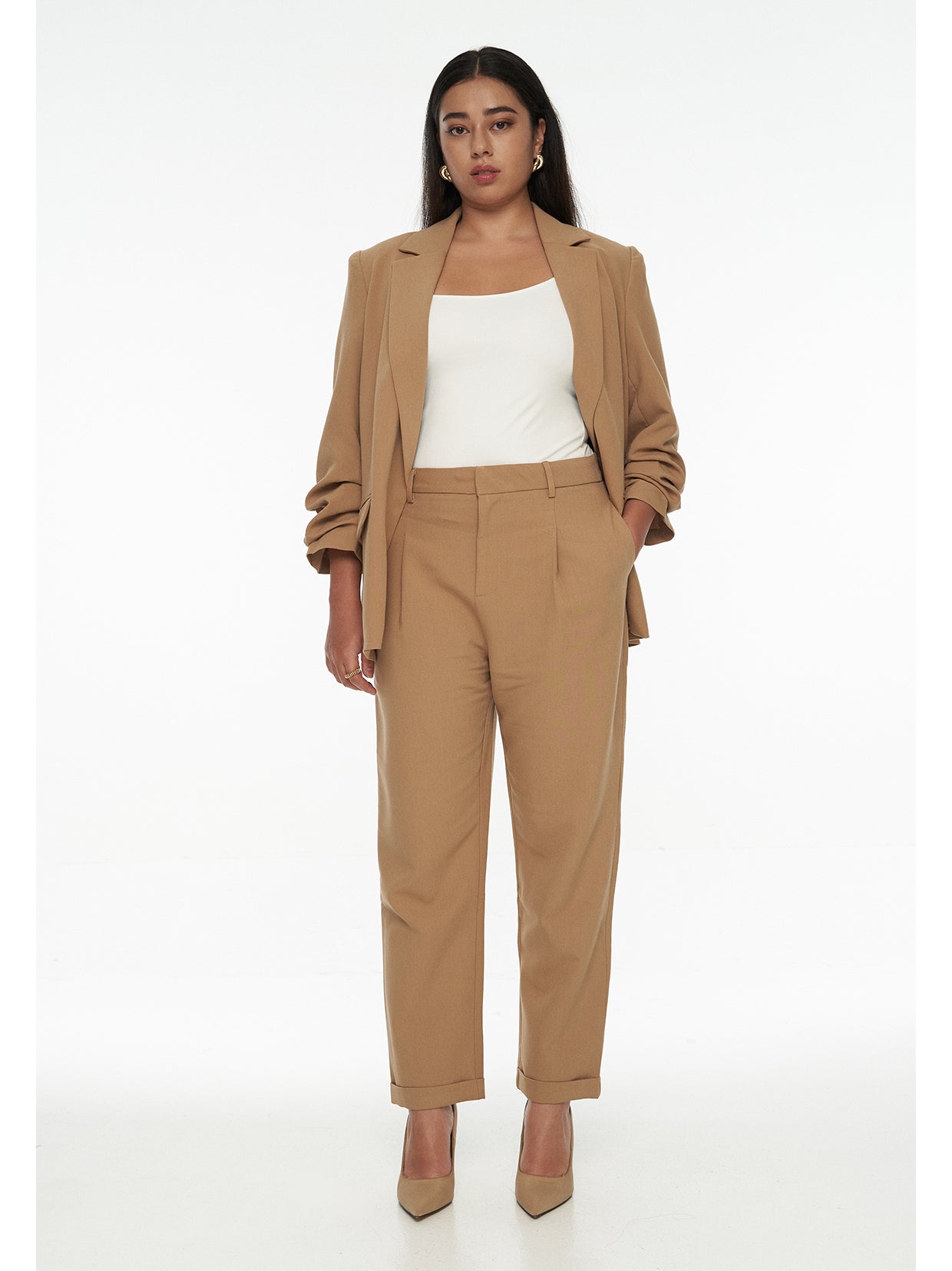 Chriselle Tailored Pants-Camel