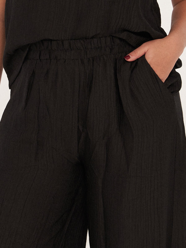 Pleated Straight Leg Pants