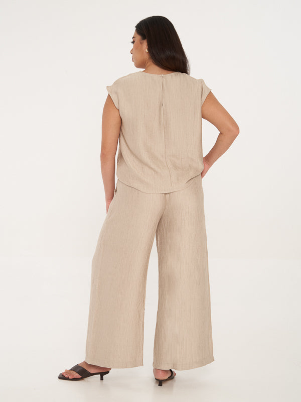 Pleated Straight Leg Pants