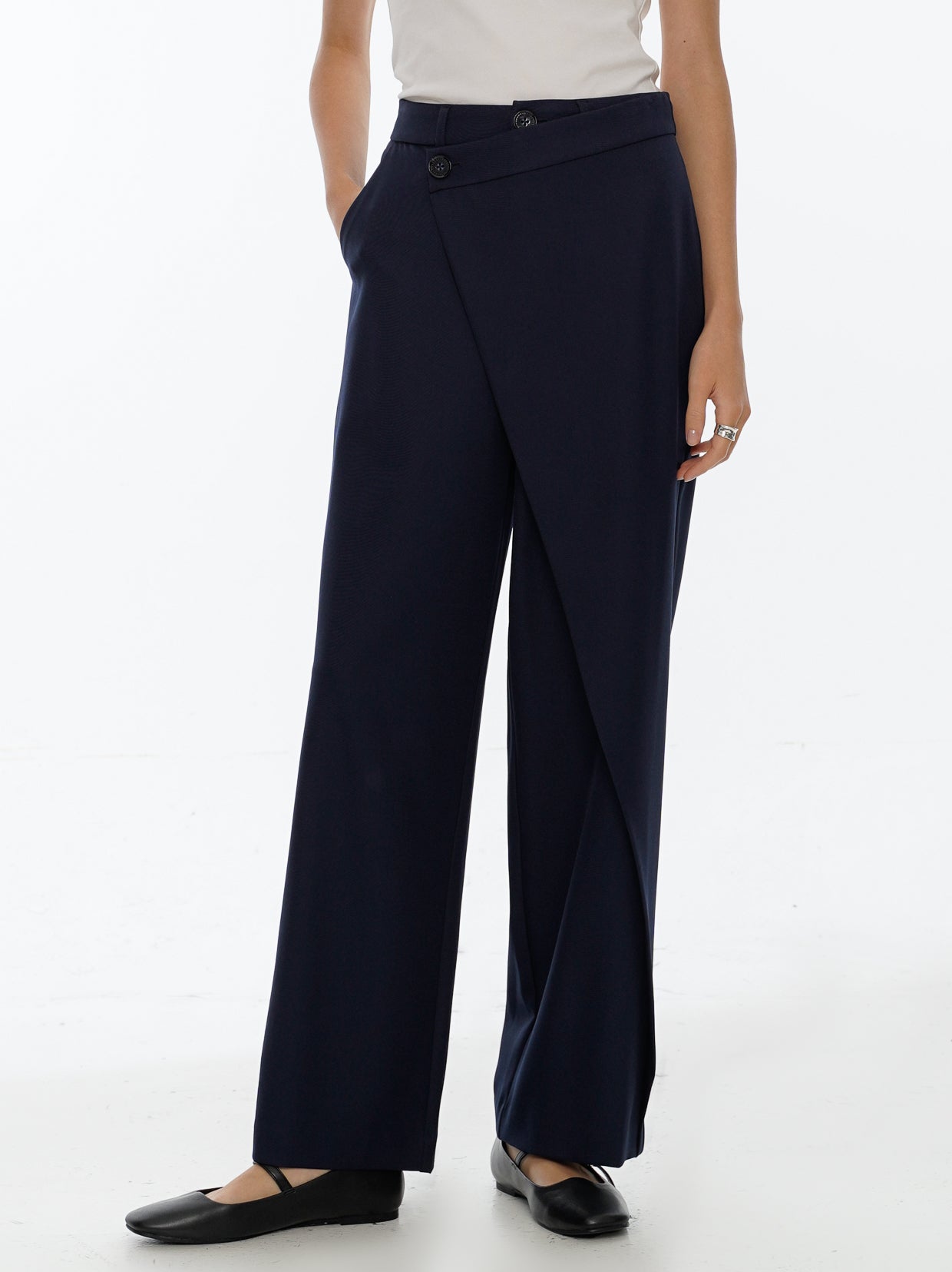 Asymmetric Wrap Trousers