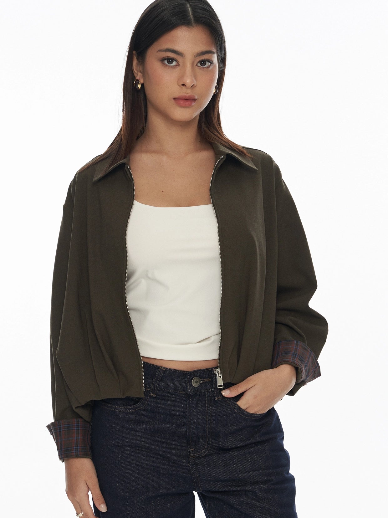 Cropped Blouson Jacket