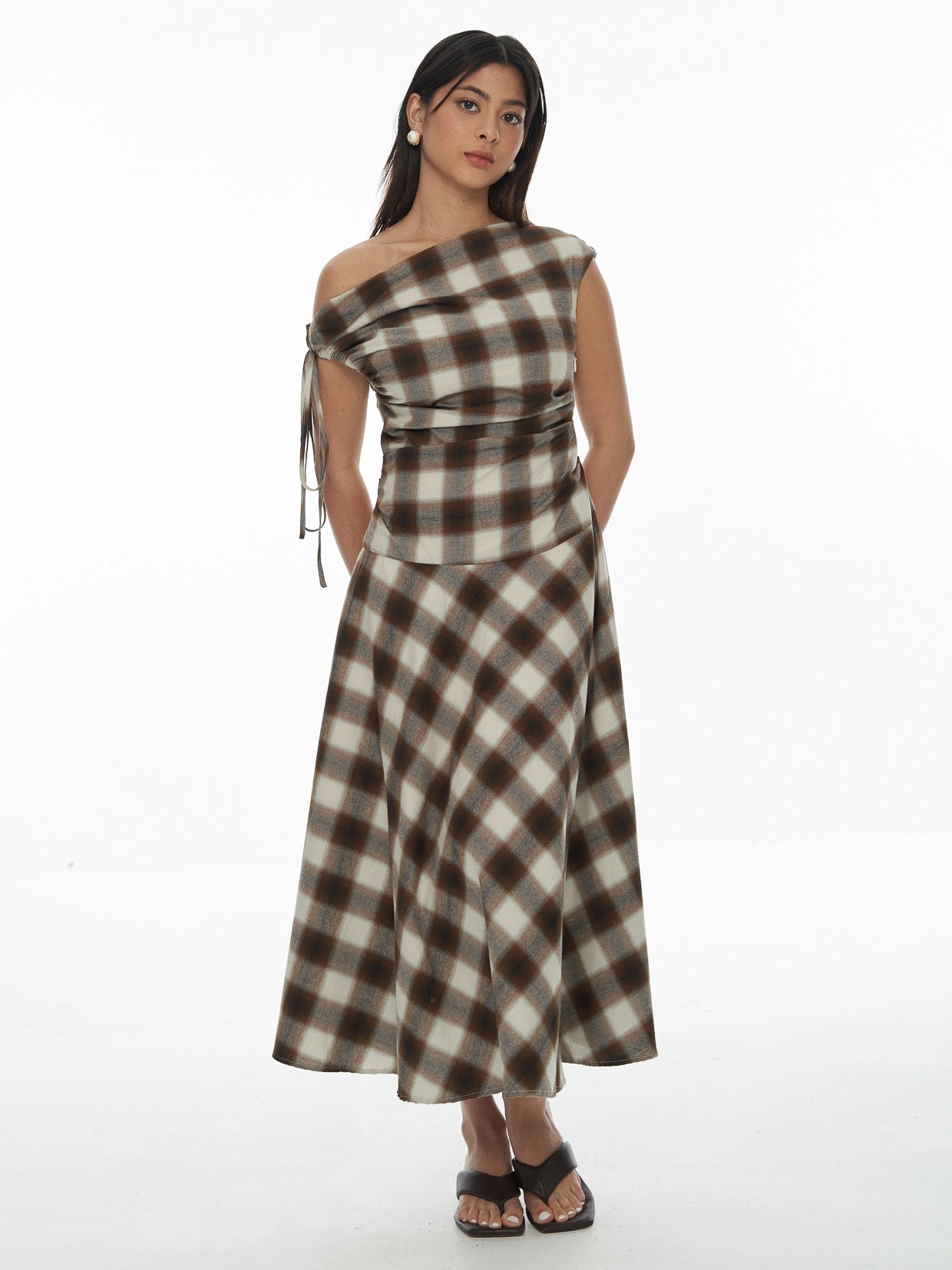 Asymmetric Ruched One Shoulder Dress